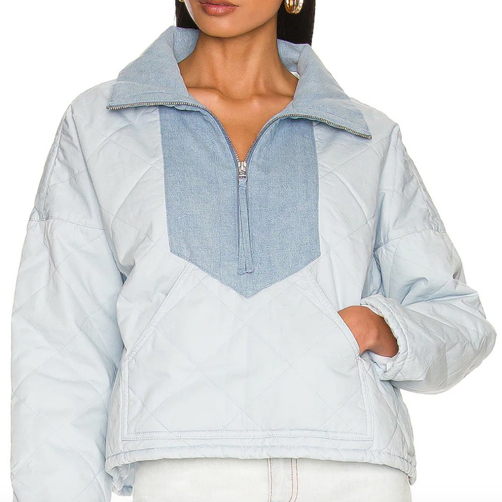 Something Navy Quilted Quarter Zip Jacket